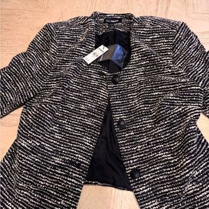 Express Black and White Textured Jacket
